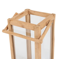 Bazar Bizar Gerecycleerd Teakhouten Lantaarn Nusa Naturel 28 x 28 x 60 cm