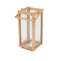 Bazar Bizar Gerecycleerd Teakhouten Lantaarn Nusa Naturel 28 x 28 x 60 cm