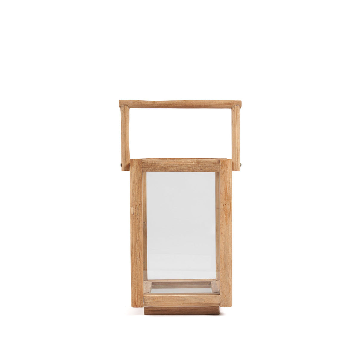 Bazar Bizar Gerecycleerd Teakhouten Lantaarn Nusa Naturel 28 x 28 x 43 cm