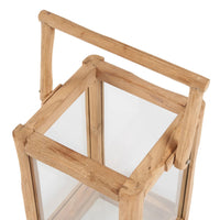 Bazar Bizar Gerecycleerd Teakhouten Lantaarn Nusa Naturel 28 x 28 x 43 cm