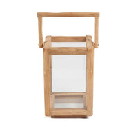 Bazar Bizar Gerecycleerd Teakhouten Lantaarn Nusa Naturel 28 x 28 x 43 cm