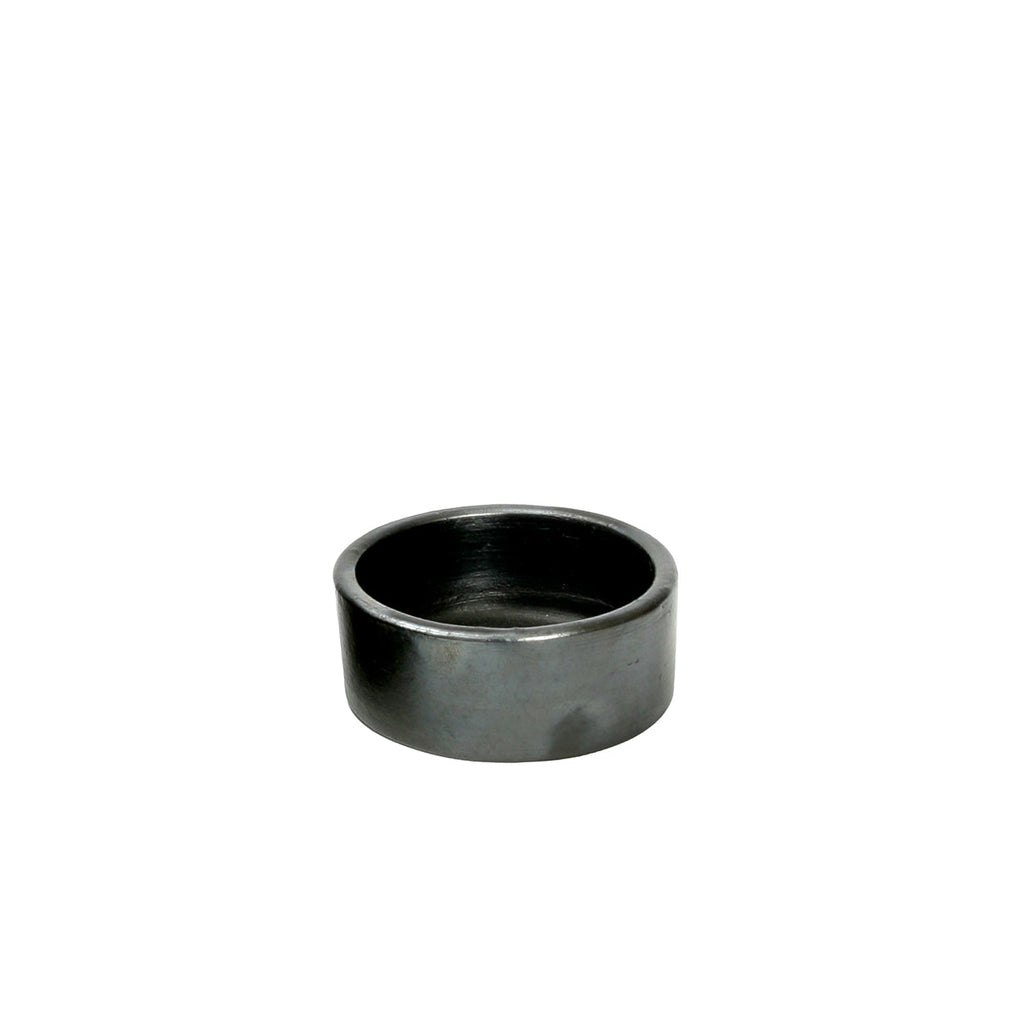 Bazar Bizar Plat de service En Terre Cuite Burned Cylinder Dish Noir Ø10 x H4 cm