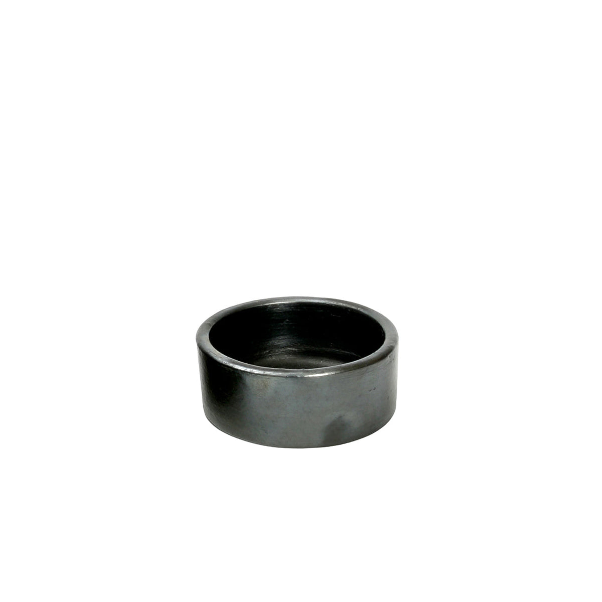 Bazar Bizar Plat de service En Terre Cuite Burned Cylinder Dish Noir Ø10 x H4 cm