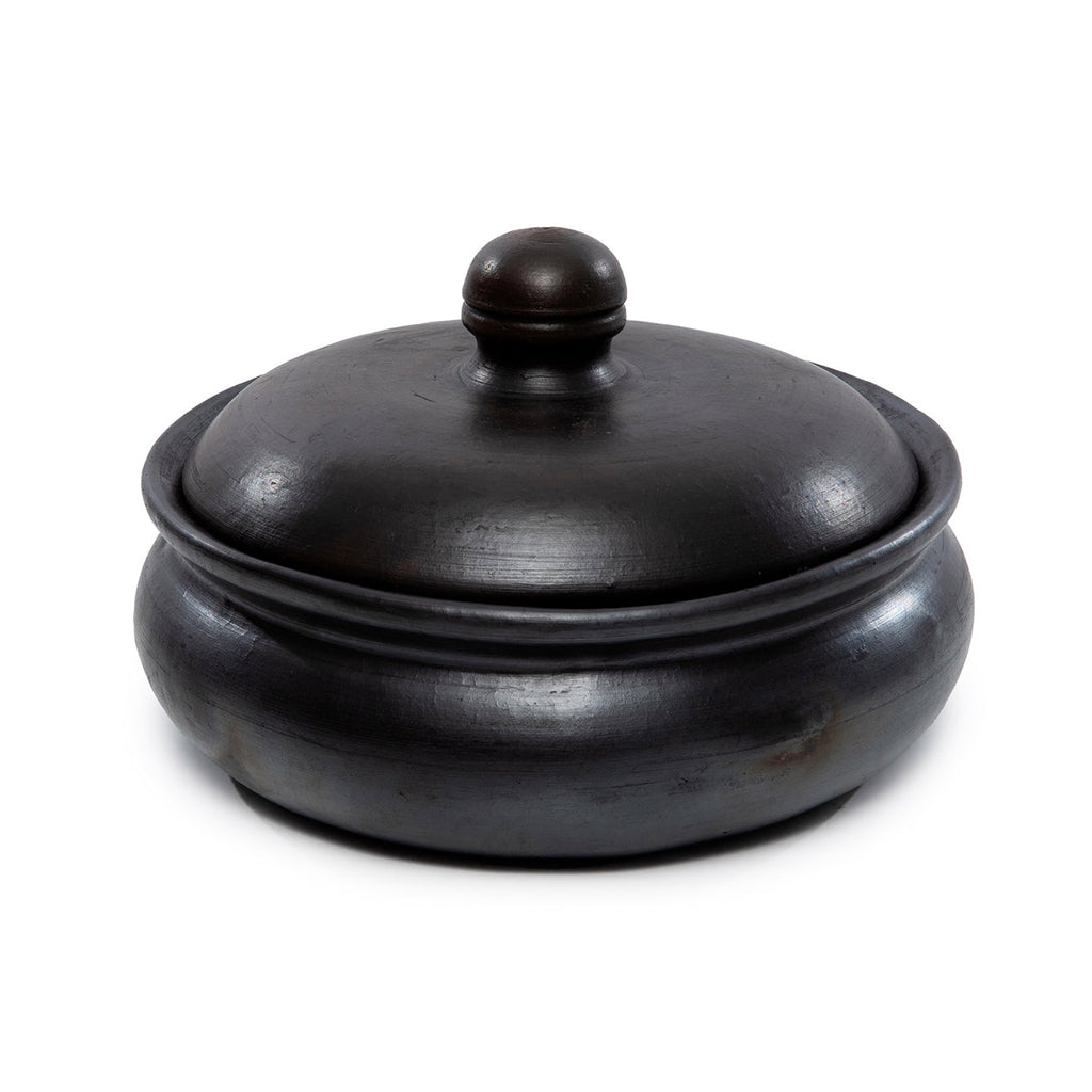 Bazar Bizar Plat à four En Terre Cuite Burned Curry Noir Ø24 x H15 cm