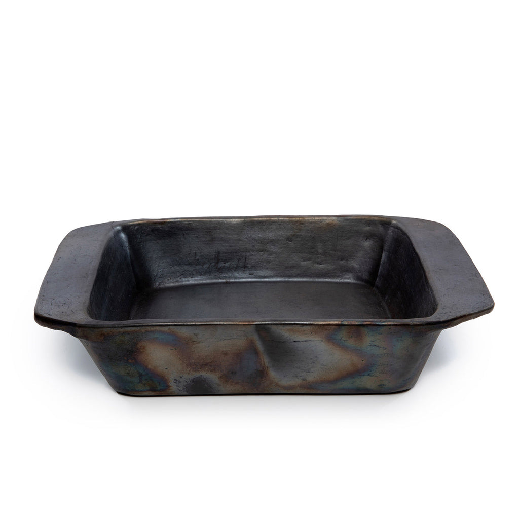 Bazar Bizar Plat à four En Terre Cuite Burned Noir 37 x 28 cm