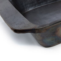 Bazar Bizar Plat à four En Terre Cuite Burned Noir 37 x 28 cm