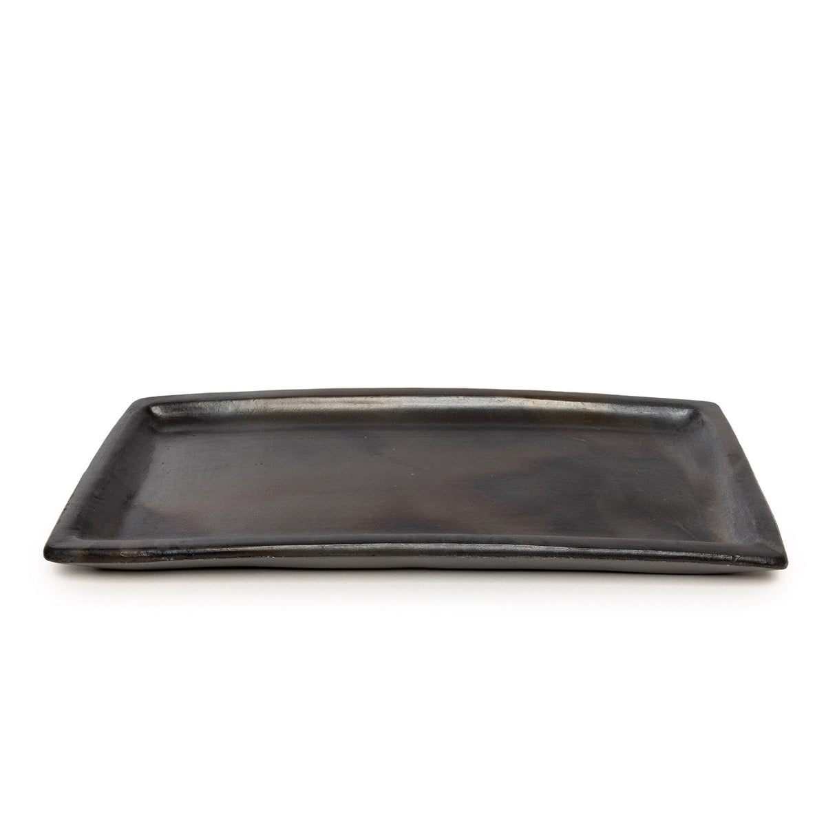 Bazar Bizar Terracotta Schaal Burned Sushi Plate Zwart 36 x 17 cm