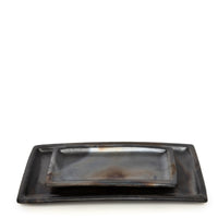 Bazar Bizar Terracotta Schaal Burned Sushi Plate Zwart 36 x 17 cm