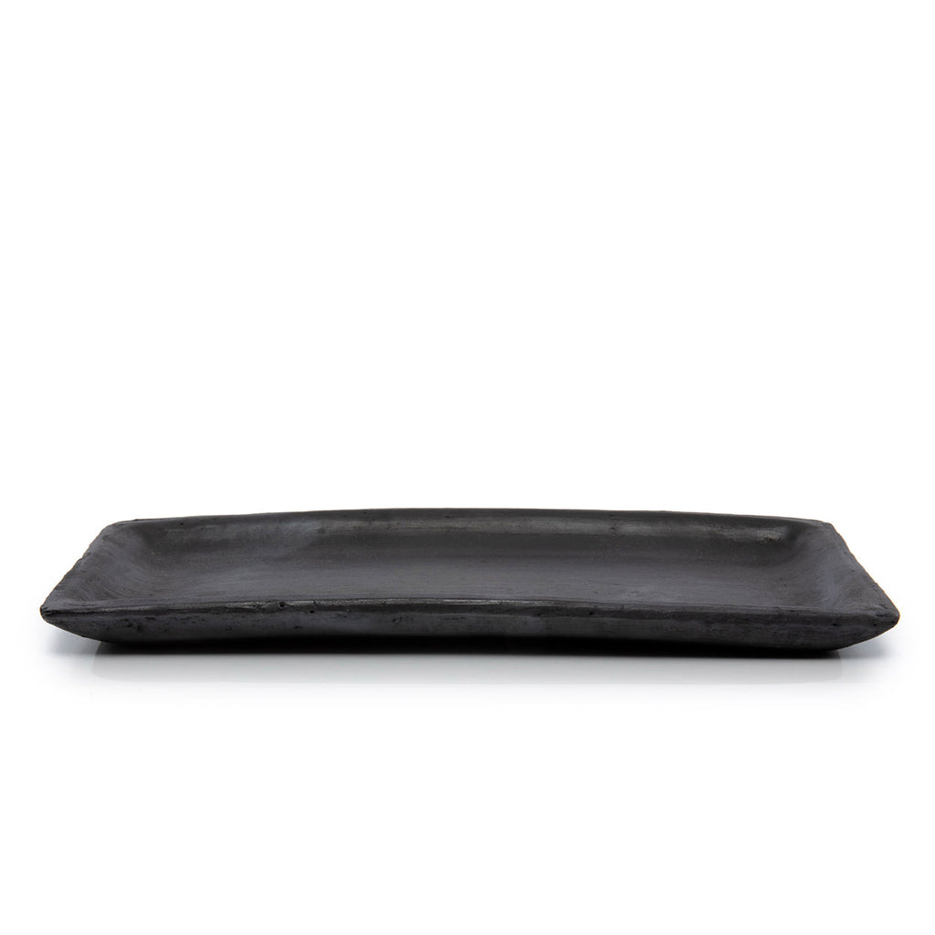 Bazar Bizar Terracotta Schaal Burned Sushi Plate Zwart 25 x 12 cm