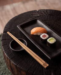 Bazar Bizar Terracotta Schaal Burned Sushi Plate Zwart 25 x 12 cm