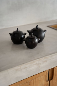 Bazar Bizar Terracotta Voorraadpot Burned Zwart 15 x 13 x 14 cm