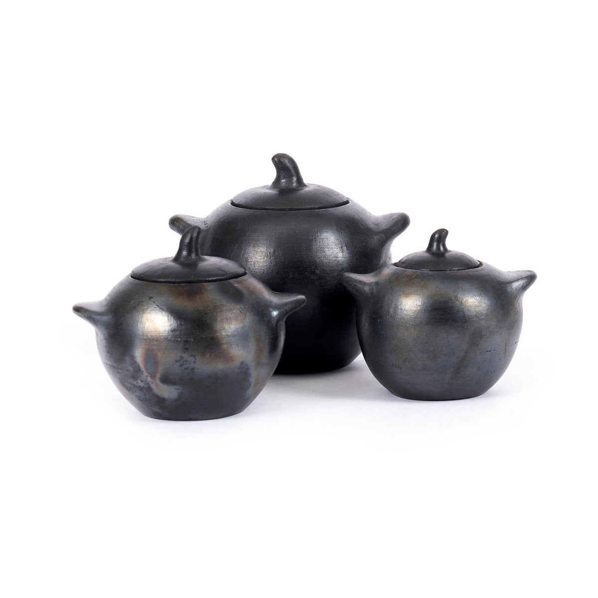 Bazar Bizar Terracotta Voorraadpot Burned Zwart 15 x 13 x 14 cm