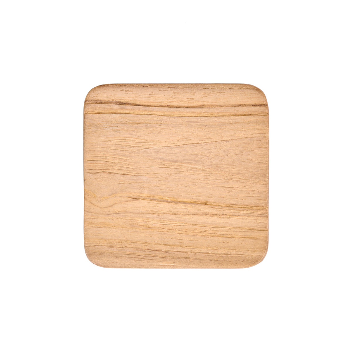 Bazar Bizar Teakhouten Onderzetter Deep Naturel rustiek 10 x 10 cm
