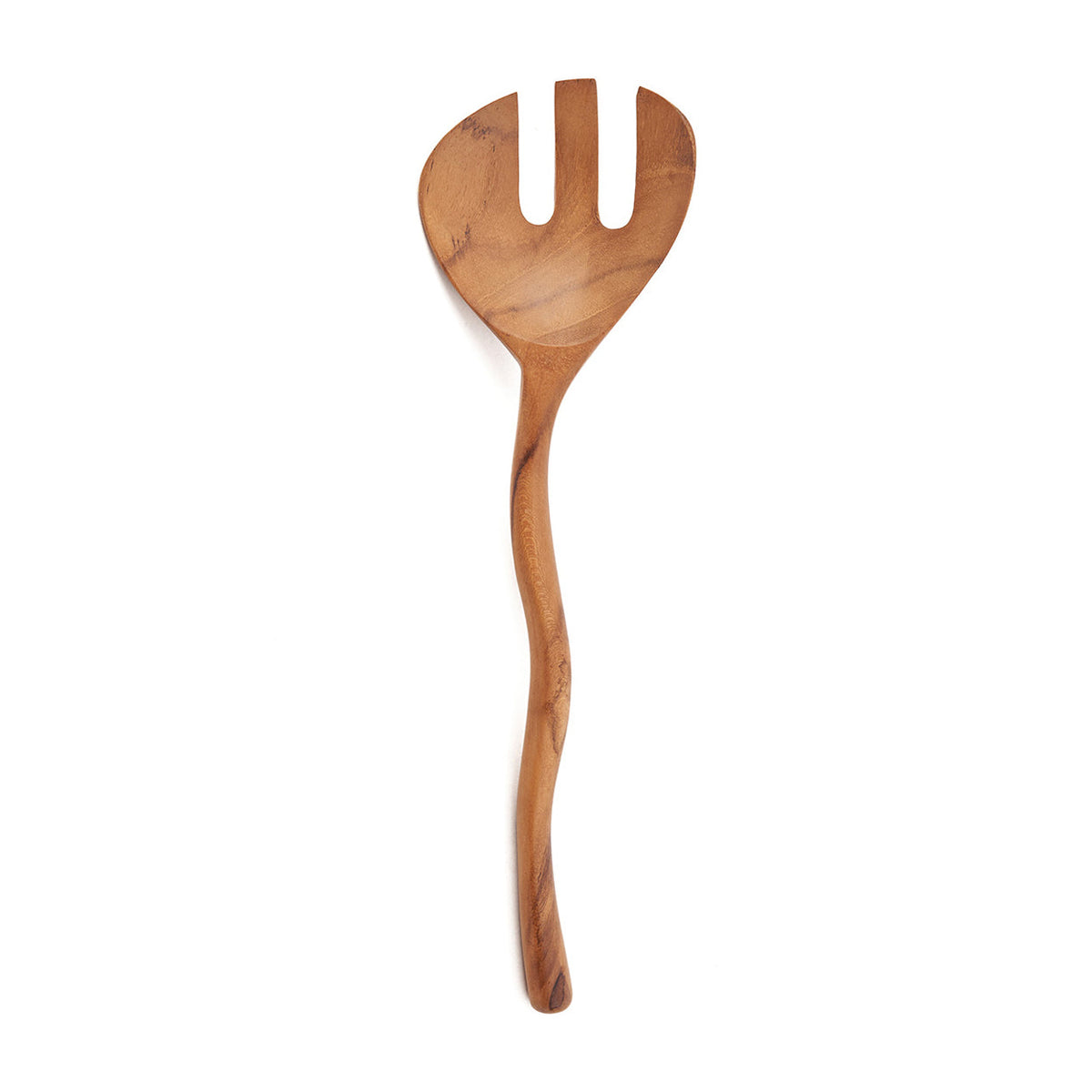 Bazar Bizar Teakhouten Saladevork Twisted Naturel L27 cm