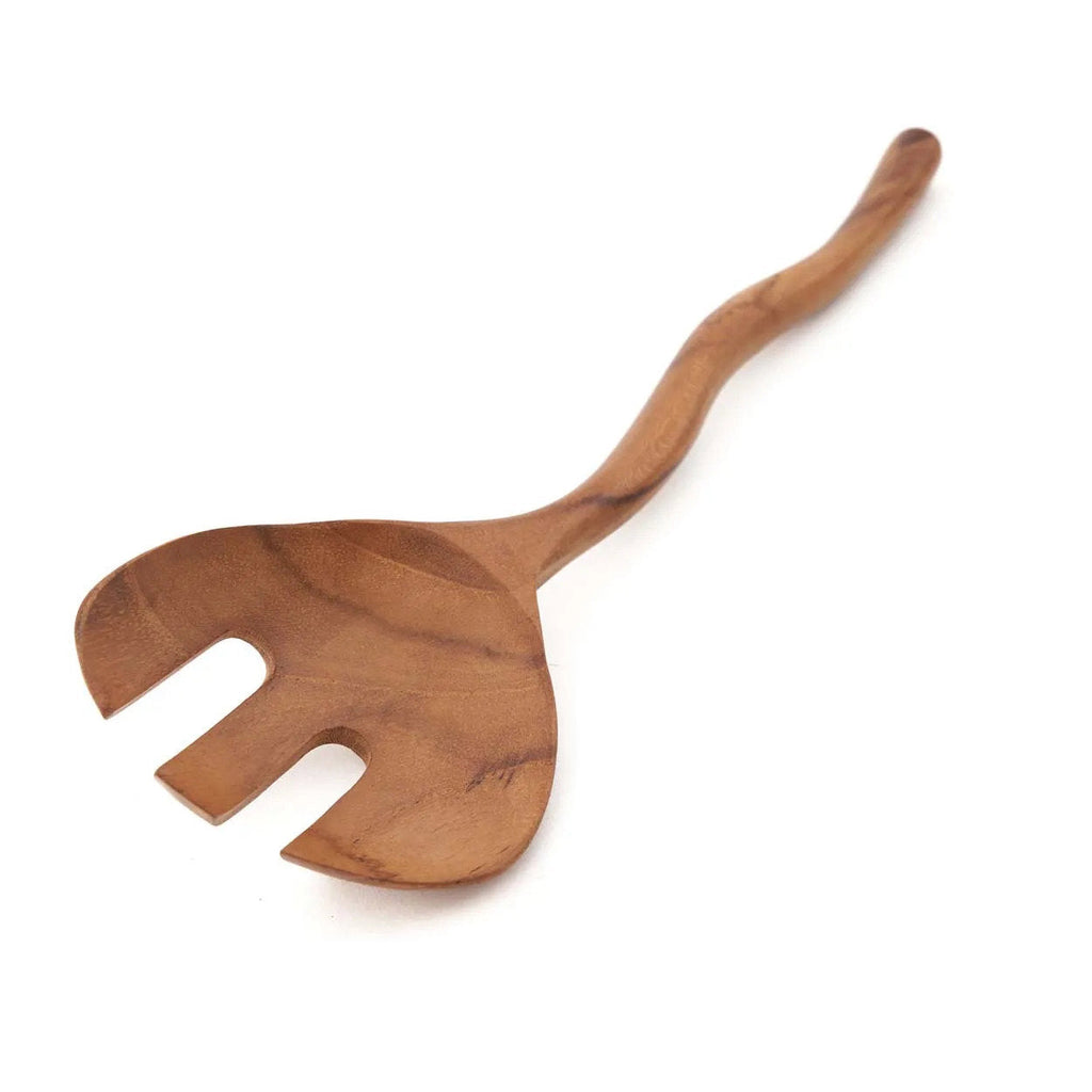 Bazar Bizar Teakhouten Saladevork Twisted Naturel L27 cm