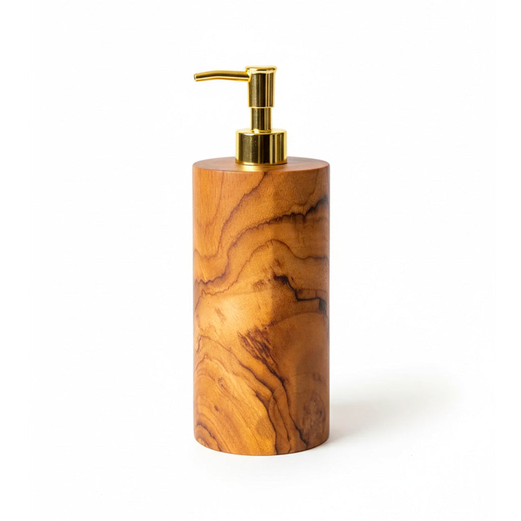 Bazar Bizar Teakhouten Zeepdispenser Naturel Ø7,5 x H20 cm