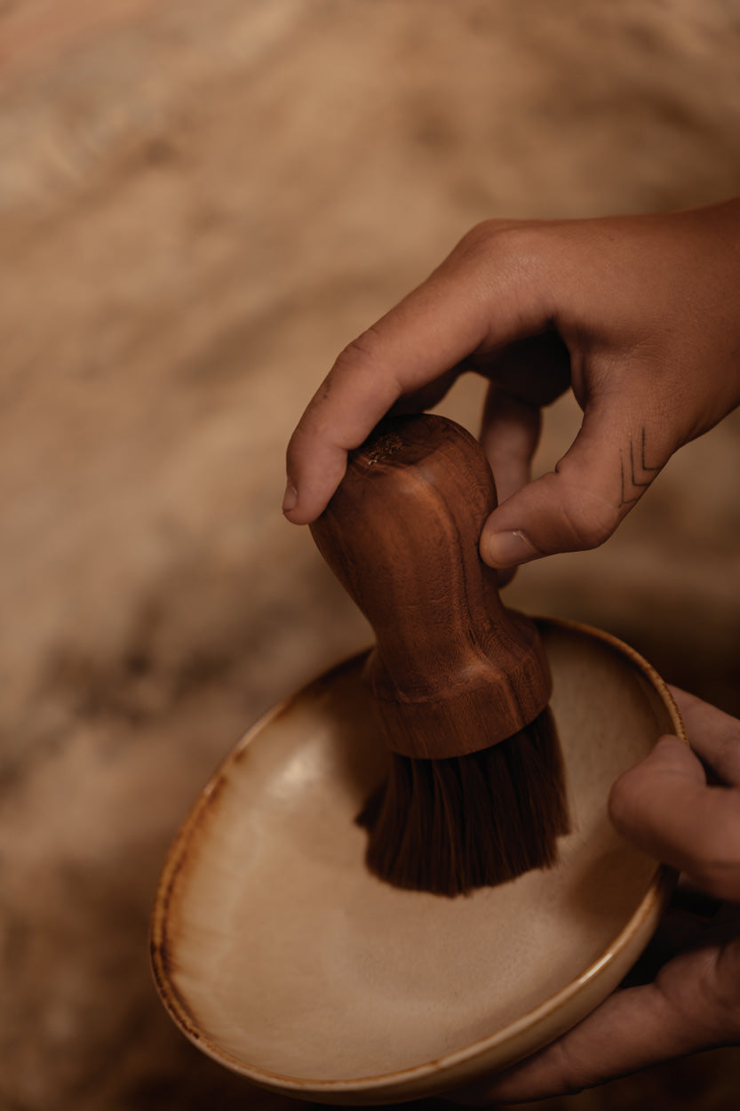 Bazar Bizar Teakhouten Borstel Hadya Naturel L5 cm